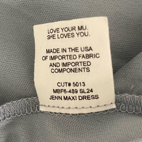 Show me your Mumu Jenn Maxi Dress Steel Blue Chiffon - Picture 8 of 8